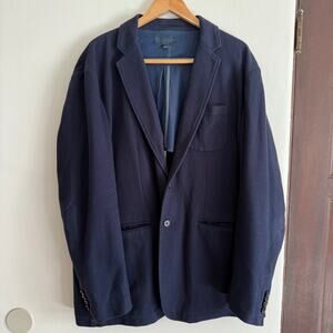 ZACHARY PRELL Men's Navy blue Pique Cotton Knit Blazer | Size 46 Extra Large